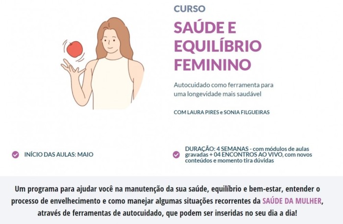 Curso 100% online : SAÚDE E EQUILÍBRIO FEMININO
